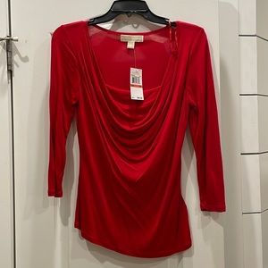 NWT Michael Kors Red long sleeve shirt